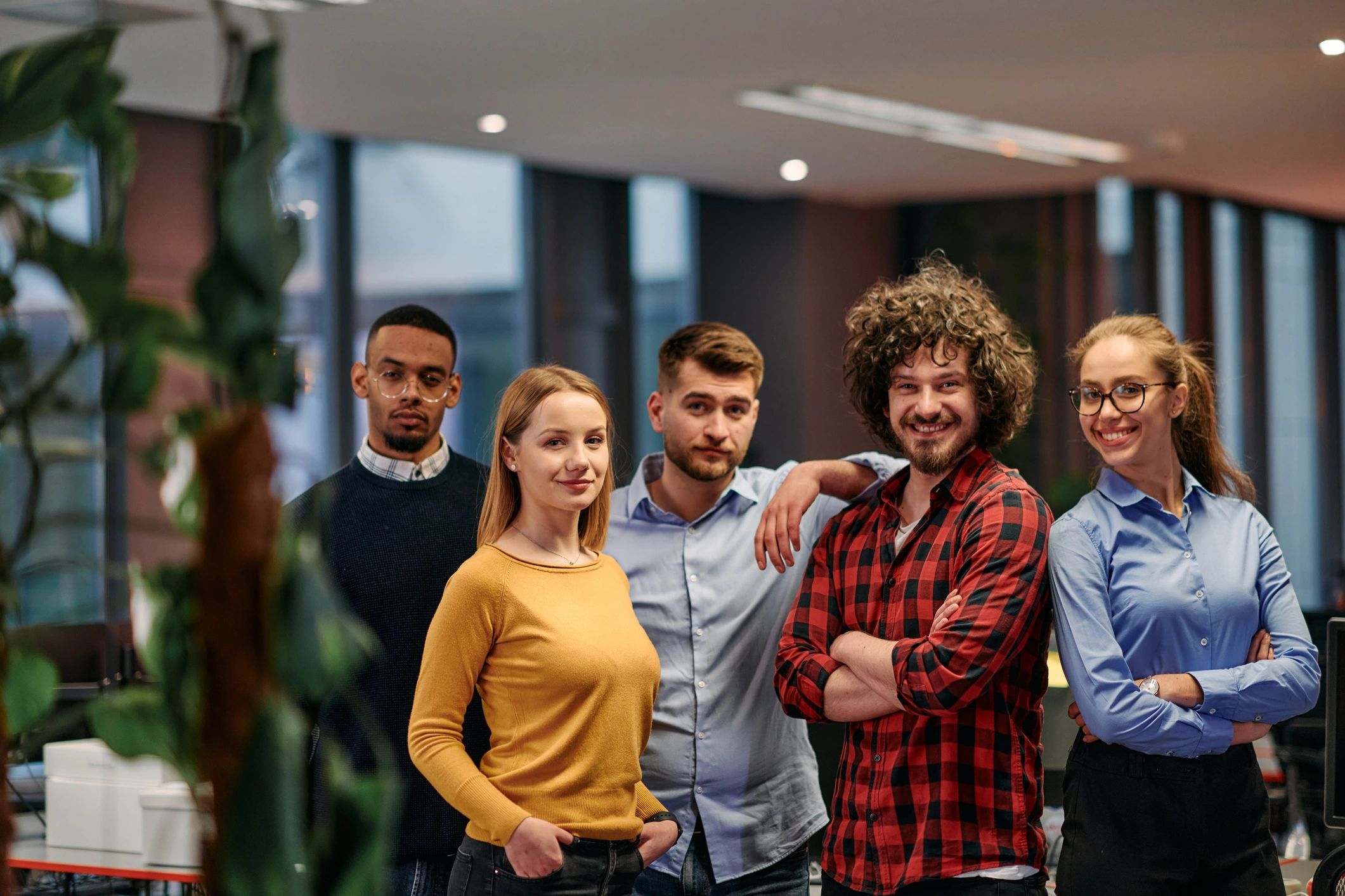 IT team portrait modern office